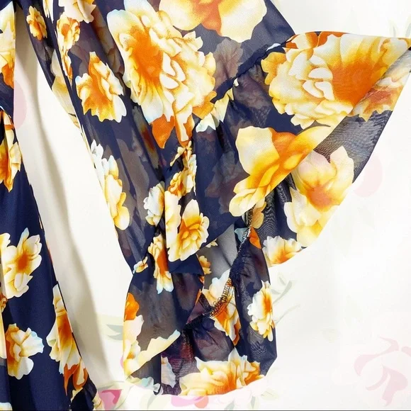 Betsey Johnson Bambi Floral Ruffle Bell Sleeves Dress 4 - Picture 4 of 13